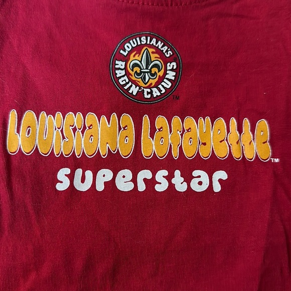 ULL RAJUN CAJUN ONESIE size 3-6 months. Team spirit of University of Louisiana - Picture 3 of 8